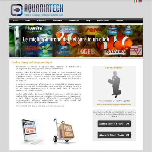 Portfolio Ingematic - Cliente Aquaria Tech - Anteprima Sito Web Istituzionale
