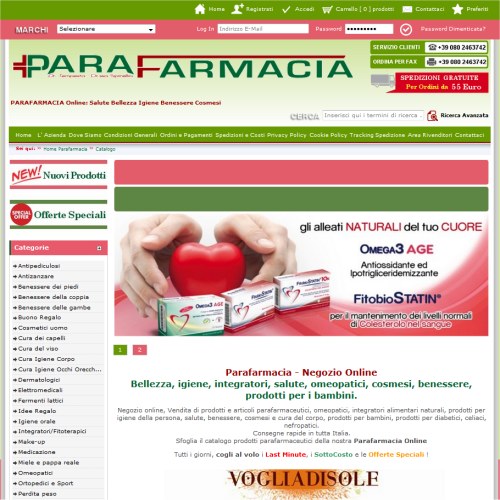 Portfolio Ingematic - Cliente Parafarmacia Tempesta - Anteprima Sito Web Ecommerce