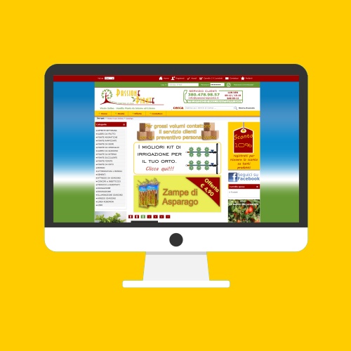 Portfolio Ingematic - Cliente PassionePiante - Anteprima Sito Web Ecommerce